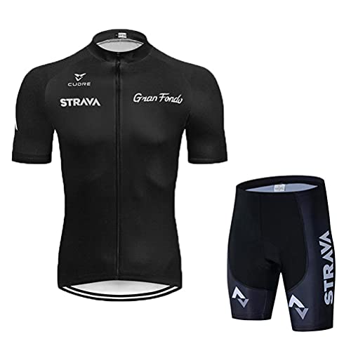 Tomwell Radtrikot Kurzarm Herren Atmungsaktiv Fahrrad Trikot Full Reißverschluss Schnell Trocken Radsport MTB Fitness Jersey H Schwarz M von Tomwell