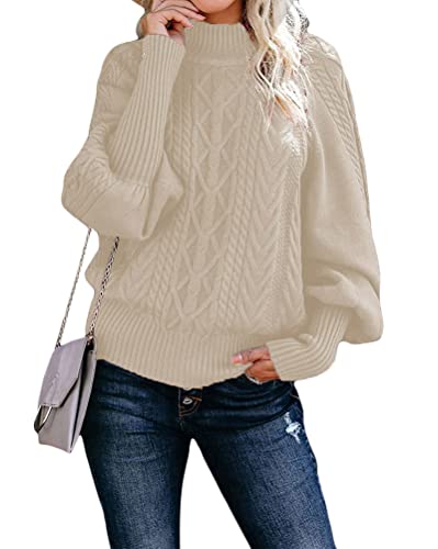 Tomwell Strickpullover Damen Oversize Pullover Grobstrick Winterpullover Strickpulli Sweater lässig Outwear Casual Elegant Oberteil Aprikose L von Tomwell