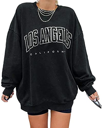 Tomwell Sweatshirts Damen Lange Ärmel Pullover Winter Mit Rundhalsausschnitt Vintage Streetwear Oversized Bunter Cartoons Mädchen Sportbekleidung Sweatshirt Top Hoodie (XS, 01 Gris) von Tomwell