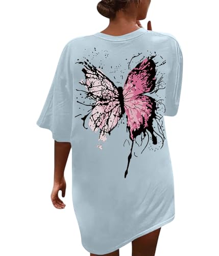 Tomwell T Shirt Damen Kurzarm Top Sport Sommer Oberteile Oversize Rückendruck Letter Print T-Shirt Sweatshirt Lose Rundhals Drucken Bluse Teenager Mädchen Tunika Lang F3 Blau M Tomwell T Shirt Damen Kurzarm Top Sport Sommer Oberteile Oversize Rückendruck Letter Print T-Shirt Sweatshirt Lose Rundhals Drucken Bluse Teenager Mädchen Tunika Lang F3 Blau M von Tomwell