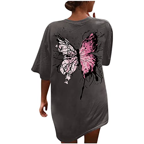 Tomwell T Shirt Damen Kurzarm Top Sport Sommer Oberteile Oversize Rückendruck Letter Print T-Shirt Sweatshirt Lose Rundhals Drucken Bluse Teenager Mädchen Tunika Lang F3 Grau XL Tomwell T Shirt Damen Kurzarm Top Sport Sommer Oberteile Oversize Rückendruck Letter Print T-Shirt Sweatshirt Lose Rundhals Drucken Bluse Teenager Mädchen Tunika Lang F3 Grau XL von Tomwell