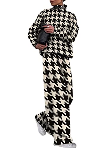 Tomwell Trainingsanzug Damen Set Winter Herbst Freizeitanzug Jogginganzug Sweatshirts Hosen 2 Teiliges Sets Musterdruck Krawatte färben Sportanzug Loose Sportswear C Schwarz S von Tomwell