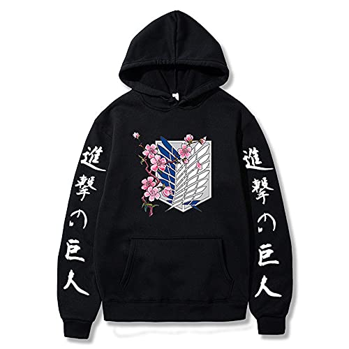 Tomwell Unisex Langarm Pullover Hoodie Kapuzenpullover AOT Scouting Legion Aufklärungstrupp Anime The Wings of Freedom 3D Drucken Pulli Schwarz M von Tomwell