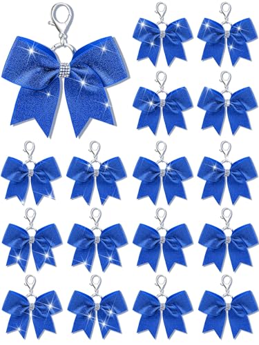 Tondiamo Cheer Bow Keychain Cheer Keychain with Rhinestones Cheerleader Keyrings for Teen Cheerleading Sports Accessory, Glitzerblau von Tondiamo