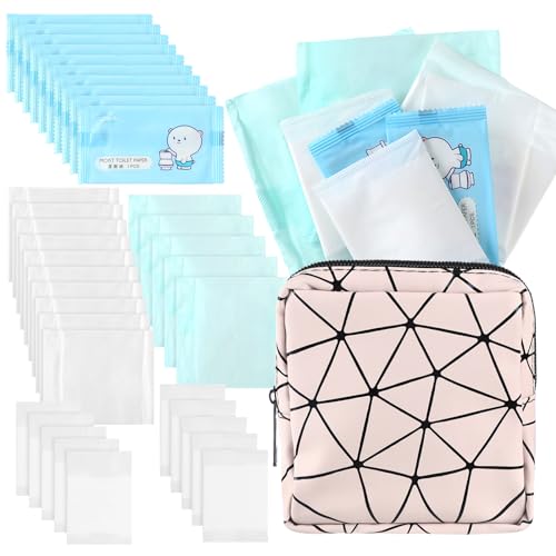 Tondiamo Erste Periode Kit für 9-12 für die Schule Menstruation Starter Kit Essentials für Tween Girls Geschenkbox mit Damenbinden Tasche 25 Damenbinden 10 Feminine Tücher von Tondiamo