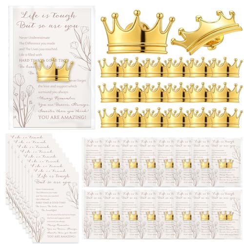 Tondiamo Inspirierende Geschenke für Frauen – Kronen-Brosche mit "You Are Amazing"-Karten, Schulbedarf, Krebsbewusstseinsgeschenke, Mehrfarbig, Pin size: approx. 3 cm / 1.18 inches Tondiamo Inspirierende Geschenke für Frauen – Kronen-Brosche mit "You Are Amazing"-Karten, Schulbedarf, Krebsbewusstseinsgeschenke, Mehrfarbig, Pin size: approx. 3 cm / 1.18 inches von Tondiamo