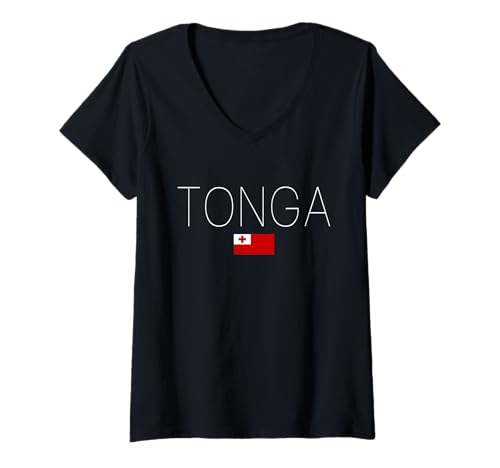 Damen Tonga T-Shirt mit V-Ausschnitt Damen Tonga T-Shirt mit V-Ausschnitt von Tonga Flag for Proud & Free Nation