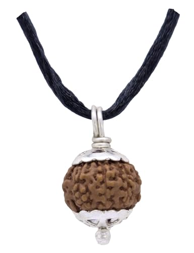 Tongari 9 Mukhi Rudraksha aus silberfarbenem Metall (Laborzertifiziert), Rudraksha, Kein Edelstein von Tongari