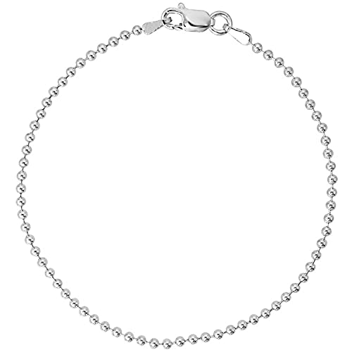 Tongari Trendige flexible Silber Payal (Fußkettchen) in reinem 92,5 Sterling Silber für Mädchen/Frauen | Geschenk für Frauen und Mädchen Medium (mittlere Kugel - 1 Pr), Sterlingsilber, kein Edelstein, von Tongari