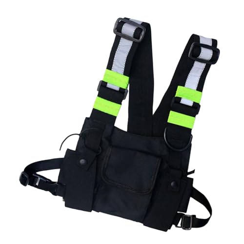 Herren-Brusttasche, funktionelle Brusttasche, Sport-Brusttasche für Laufweste mit reflektierendem Gurt, wasserdichte Brusttasche mit großem Stauraum, Schwarz , Refer to description, Unisex Herren-Brusttasche, funktionelle Brusttasche, Sport-Brusttasche für Laufweste mit reflektierendem Gurt, wasserdichte Brusttasche mit großem Stauraum, Schwarz , Refer to description, Unisex von Tongfer