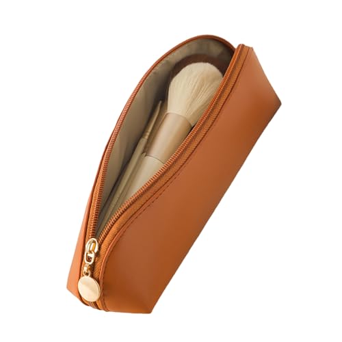 Make-up-Reisetasche, Aufbewahrungs-Kosmetiktasche, tragbar, multifunktionaler PU-Reise-Kulturbeutel, großes Fassungsvermögen, Make-up-Pinsel-Organizer für den täglichen Gebrauch, Mokkabraun Make-up-Reisetasche, Aufbewahrungs-Kosmetiktasche, tragbar, multifunktionaler PU-Reise-Kulturbeutel, großes Fassungsvermögen, Make-up-Pinsel-Organizer für den täglichen Gebrauch, Mokkabraun von Tongfer