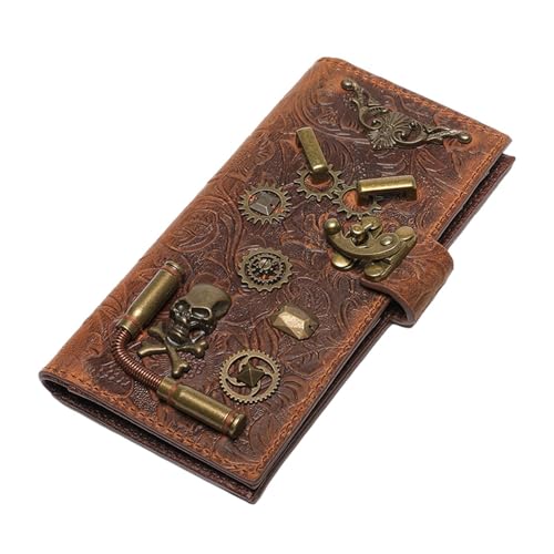 Steampunk-Geldbörse – Rindsleder, tragbare Münzgeldbörse, Clutch, Retro-Cash-Halter für Reisen, Shopping, Pendeln Steampunk-Geldbörse – Rindsleder, tragbare Münzgeldbörse, Clutch, Retro-Cash-Halter für Reisen, Shopping, Pendeln von Tongfer