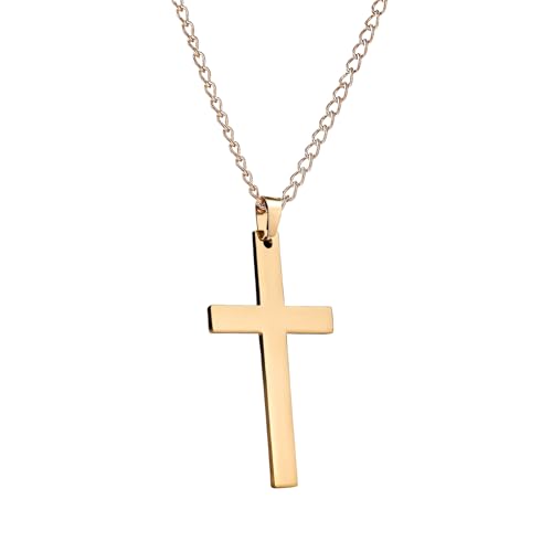 Tongfer Herren-Halskette – christliche Herren-Anhänger, rostfreie Edelstahl-Kette, verrottungsfest, All-Match, Herren-Accessoires, Hip-Pop-Bibel-Anhänger für Männer, Refer to description, Edelstahl von Tongfer