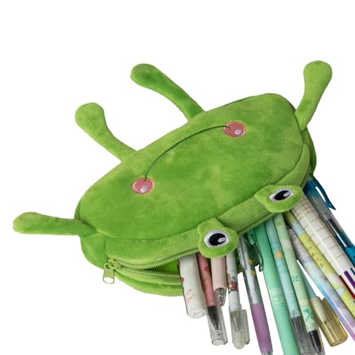 Tongfer Niedliche Stiftebox | weiche Plüsch-Make-up-Tasche | Plüsch-Aufbewahrungstasche mit großem Mund und mit Reißverschluss, niedliches Cartoon-Themen-Aufbewahrungs-Organizer für Schule und Tongfer Niedliche Stiftebox | weiche Plüsch-Make-up-Tasche | Plüsch-Aufbewahrungstasche mit großem Mund und mit Reißverschluss, niedliches Cartoon-Themen-Aufbewahrungs-Organizer für Schule und von Tongfer