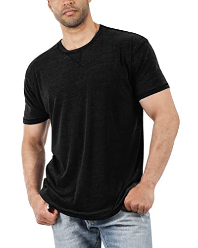T Shirt Herren für Sports Basic Mit Rundhals Einfarbig Slim fit Kurzarm Casual Top für Männer,Gym Shirt für Herren von Tongmingyun