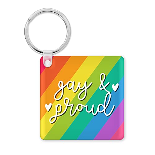 Tongue in Peach Lustiger Schlüsselanhänger Geschenk | LGBTQ+ Schlüsselanhänger Arbeit Kollegen Abschied Arbeit Geschenk | Schwul & stolz | Schlüsselzubehör Silly Joke | KBH45, multi, 5.8cm x 5.8cm von Tongue in Peach