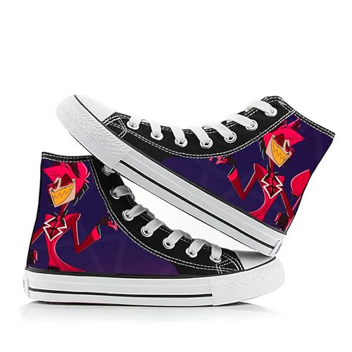 Anime Canvas Shoes Hazbin Hotel Sneakers Shoes Alastor Angel Dust Printed Cosplay High Top Sneakers Lace Up Casual Shoes, Typ 11, 39 EU von Tongyundacheng