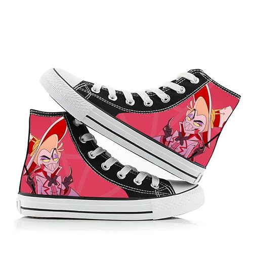 Anime Canvas Shoes Hazbin Hotel Sneakers Shoes Alastor Angel Dust Printed Cosplay High Top Sneakers Lace Up Casual Shoes, Typ 14, 36 1/3 EU von Tongyundacheng