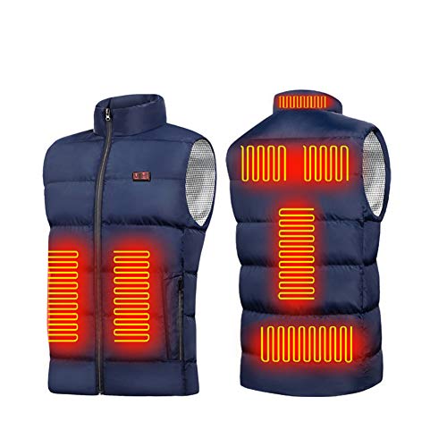 Beheizte Weste für Herren, elektrisch beheizte Jacke USB Wiederaufladbar Heizweste, waschbar, Winter Warme Weste, für Winter Outdoor, Schifahren, Motorsport, Camping, Wandern, Jagd, Angeln von Tongyundacheng