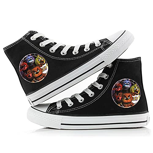 Five Nights at Freddy's High Top Canvas Schuhe Sneakers FNAF Anime Druck Freizeitschuhe Schnürschuhe Canvas Schuhe für Unisex, Typ1, 40 2/3 EU von Tongyundacheng