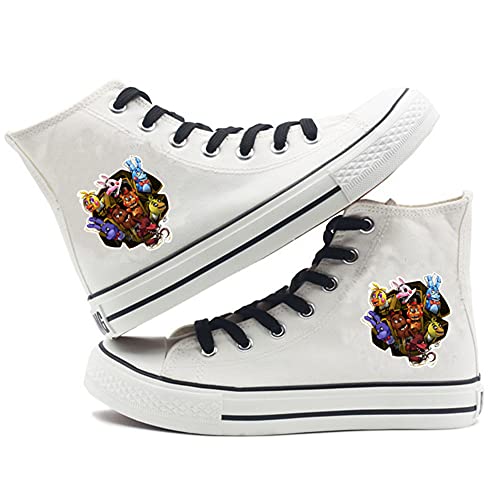 Five Nights at Freddy's High Top Canvas Schuhe Sneakers FNAF Anime Druck Freizeitschuhe Schnürschuhe Canvas Schuhe für Unisex, Typ10, 36 1/3 EU von Tongyundacheng