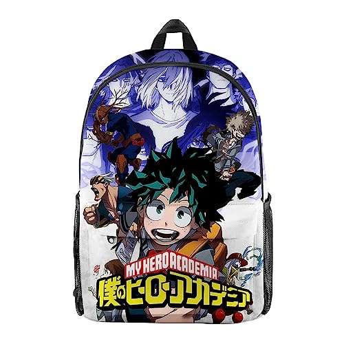 My Hero Academia Rucksack für Jungen Mädchen Midoriya Izuku Bakugo Katsuki Cartoon MHA Anime Schultasche Studenten Große Kapazität Reiserucksack, Typ 8, 47*31*18cm von Tongyundacheng