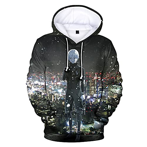 Tokyo Ghoul Hoodie Kaneki Ken Cosplay Kapuzen-Sweatshirt 3D Anime Druck Pullover Langarm Pullover Unisex Casual Streetwear, Typ 1, XL von Tongyundacheng