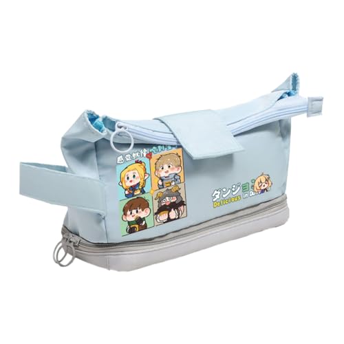 Tongyundacheng Anime Marcille Donato Federmäppchen Laios Touden Figur Federmäppchen Farin Bedruckte Schreibwarenbox Große Kapazität Organizer Geschenke für Studenten, Typ 2, 21x8.5x13cm, Federmäppchen von Tongyundacheng