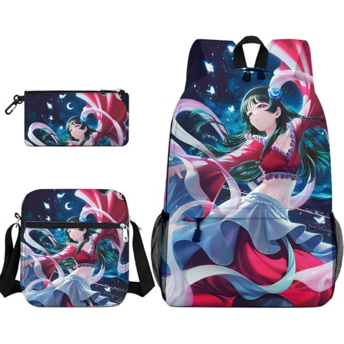Tongyundacheng Anime Rucksack 3 Stück Set Maomao und Jinshi Federmäppchen Manga Druck Schultertasche Anime Schultasche & Stifttaschen & Ranzen für Mädchen Jungen, Typ 6, 30x13x40cm Tongyundacheng Anime Rucksack 3 Stück Set Maomao und Jinshi Federmäppchen Manga Druck Schultertasche Anime Schultasche & Stifttaschen & Ranzen für Mädchen Jungen, Typ 6, 30x13x40cm von Tongyundacheng
