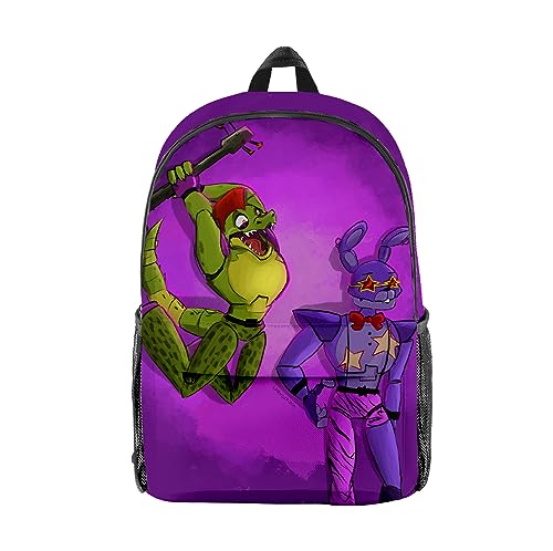 Tongyundacheng FNAF Security Breach Rucksack für Schule 3D gedruckt Jungen Mädchen Schultasche FNAF Kinder Büchertasche Reiserucksack, Typ 10, 47x28cm von Tongyundacheng