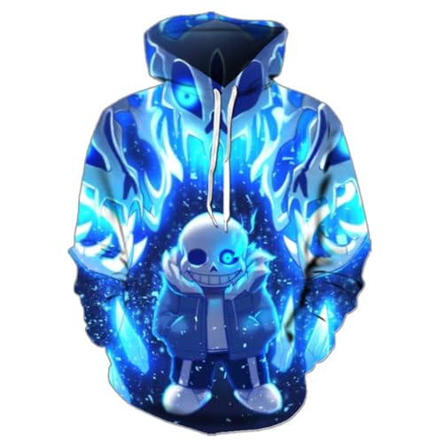 Tongyundacheng Herren Kapuzenpullover Undertale Sans Cosplay Hoodie Pullover Langarm Anime Sweatshirt mit Kapuze Sans Kostüm von Tongyundacheng