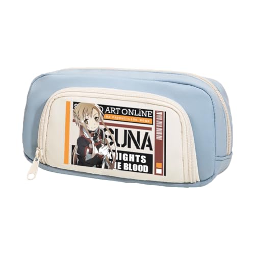 Tongyundacheng Manga Bedrucktes Federmäppchen Anime Kirito und Asuna Federtasche Große Kapazität Briefpapier Organizer für Studenten Schuljahresgeschenke von Tongyundacheng