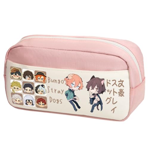 Tongyundacheng Nakahara Chuuya Federmäppchen Nakajima Atsushi Stiftebox Dazai Osamu Schreibwarenbeutel Anime BSD Merch Große Kapazität Organizer für Studenten, Typ 3, 24x10x12cm, Federmäppchen von Tongyundacheng