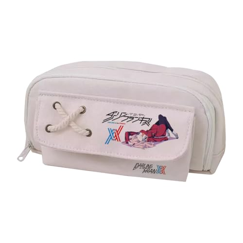 Tongyundacheng Niedliches Anime-Federmäppchen, Cartoon-Zero Two Bleistifttasche, Zero Two bedruckte Stifttasche, 21 x 11 cm, großes Fassungsvermögen, Anime-Schulbedarf für Schüler, Typ 19, 21x11cm von Tongyundacheng