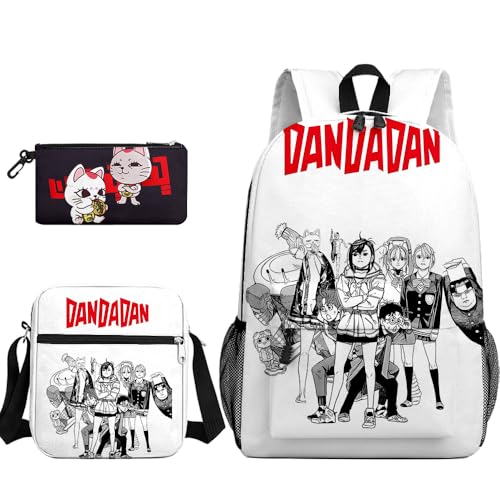 Tongyundacheng Okarun Rucksack Kinder Schultasche Anime Ayase Momo Takakura Ken Turbo Granny Print Student Rucksack mit Lunchtasche und Federmäppchen 3-teiliges Set, Typ 4, 40x30x13cm von Tongyundacheng