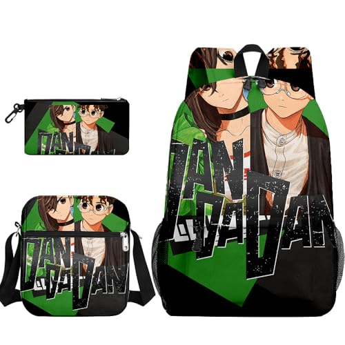 Tongyundacheng Okarun Rucksack Kinder Schultasche Anime Ayase Momo Takakura Ken Turbo Granny Print Student Rucksack mit Lunchtasche und Federmäppchen 3-teiliges Set, Typ 6, 40x30x13cm von Tongyundacheng