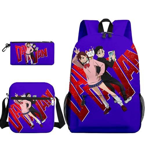 Tongyundacheng Okarun Rucksack Kinder Schultasche Anime Ayase Momo Takakura Ken Turbo Granny Print Student Rucksack mit Lunchtasche und Federmäppchen 3-teiliges Set, Typ 9, 40x30x13cm von Tongyundacheng
