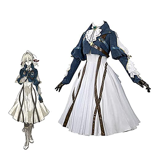 Violet Evergarden Cosplay Kostüm Anime Lolita Kleid Outfits Komplettes Set Halloween Party Kostüm für Damen, Set-A (ohne Perücke), M von Tongyundacheng