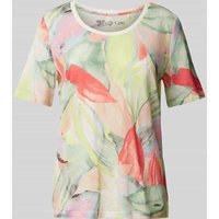 Toni Dress Leinen-T-Shirt mit floralem Allover-Print Modell 'Esra' in Koralle, Größe 40 von Toni Dress