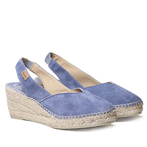 Keil-Espadrille für Damen aus Wildleder - Betty-A - Indigo, 34 EU von Toni Pons