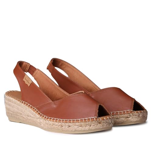 TONI PONS BERNIA-PM Espadrilles mit Keilabsatz aus Leder, Nougat, 38 EU von Toni Pons