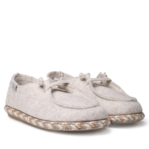 TONI PONS Demi-FP - Hausschuhe für Damen aus Filz mit Schnürung, ekrü, 42 EU von Toni Pons