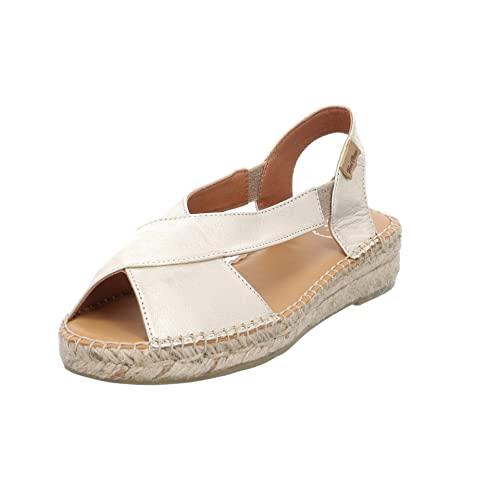 Toni Pons Damen Espadrille aus Leder - ELDA - Platin, 37 EU von Toni Pons