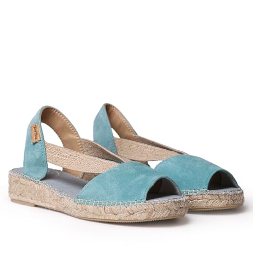TONI PONS ELLA Espadrilles für Damen in schlichten Tönen aus Wildleder., Aqua, 37 EU von Toni Pons