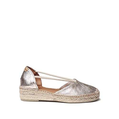 Toni Pons Damen Espadrille aus Leder - ERLA - Platin, 41 EU von Toni Pons