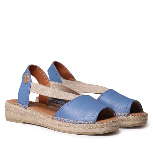 TONI PONS ETNA Espadrilles für Damen in glatten Tönen aus Leder., Jeans, 38 EU von Toni Pons