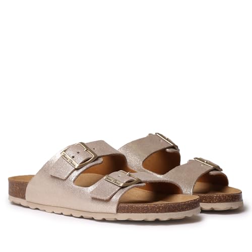 TONI PONS Ghana-QT Damen-Sandalen mit doppelter Schnalle, Champagner, 41 EU von Toni Pons