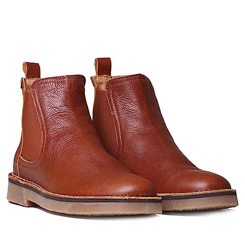 TONI PONS ISA-PO Damen-Stiefel aus Leder mit seitlichen Gummizügen, Camel, 34 EU von Toni Pons