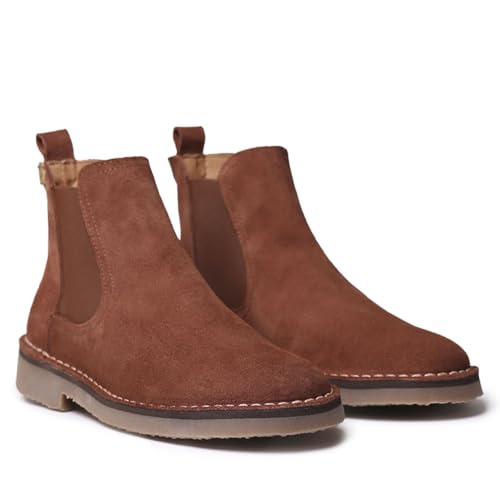 TONI PONS ISA-SY Damen-Stiefel aus Spaltleder mit seitlichen Gummibändern, Mokka, 44 EU von Toni Pons