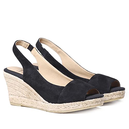 Toni Pons Wildleder-Espadrille für Damen - Monza-A - Schwarz, 35 EU von Toni Pons